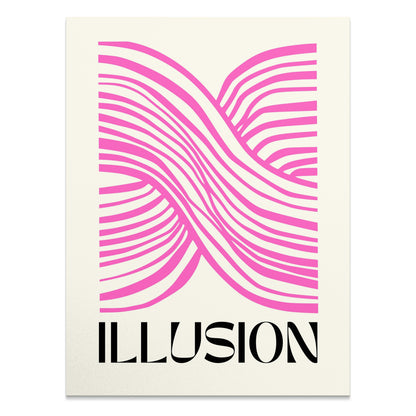 Premium Poster of Pink Abstract Illusion Design Modern Art Posters
