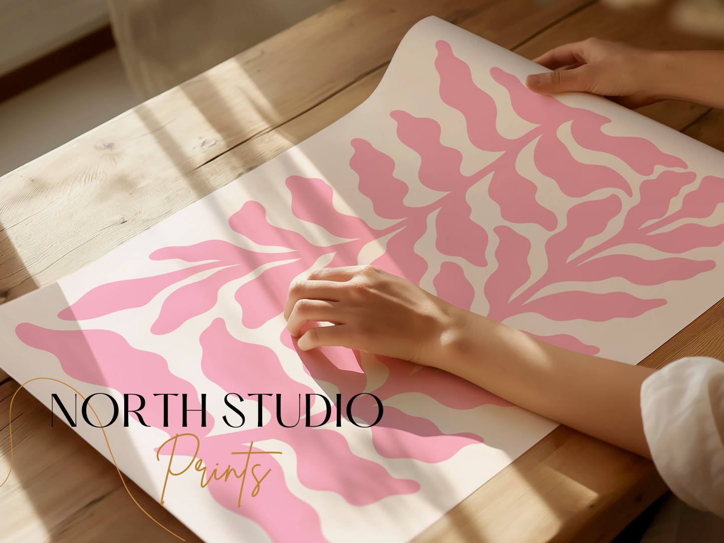 Premium Poster of Pink Abstract Nature Themed Wall Art for Room Decor Posters