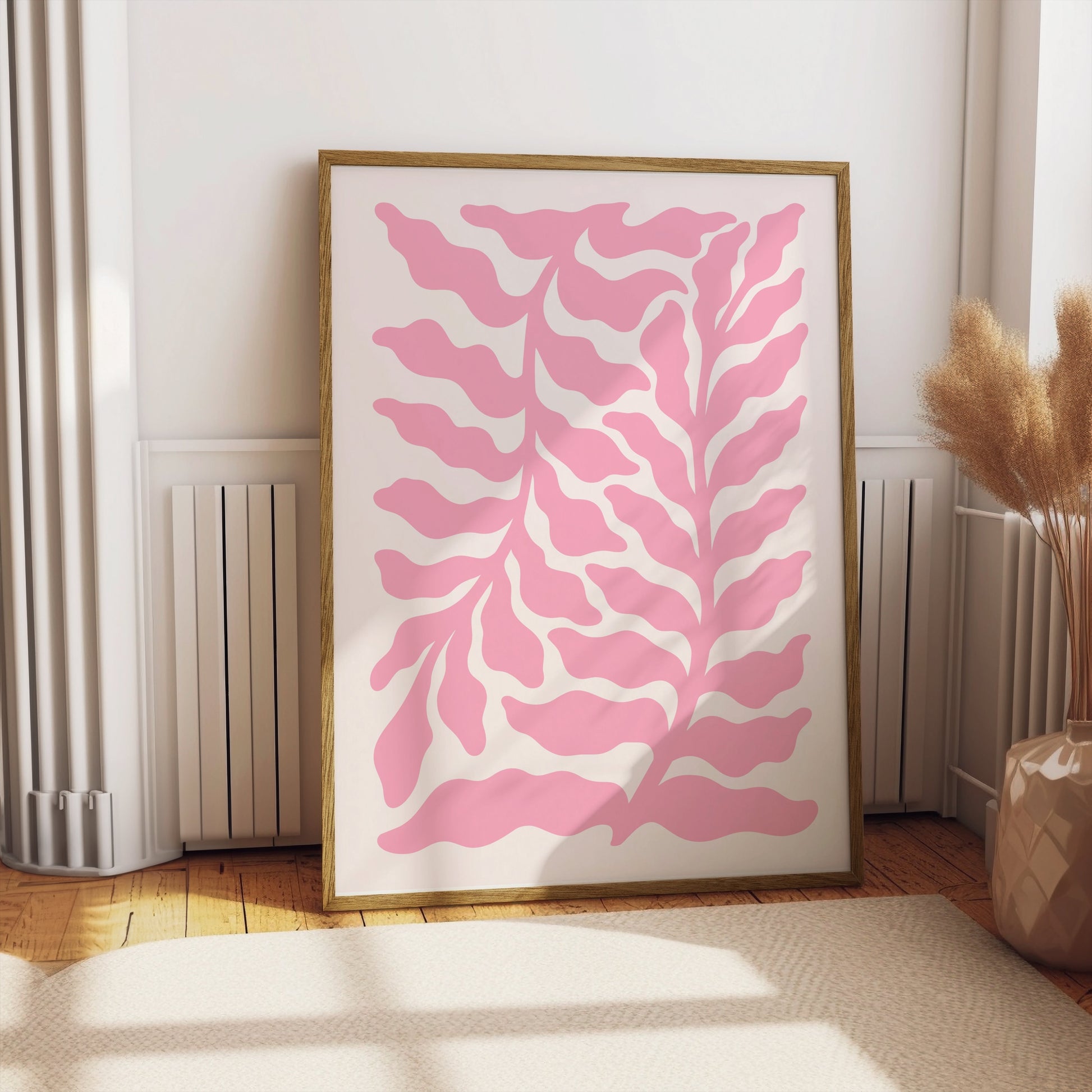 Premium Poster of Pink Abstract Nature Themed Wall Art for Room Decor Posters