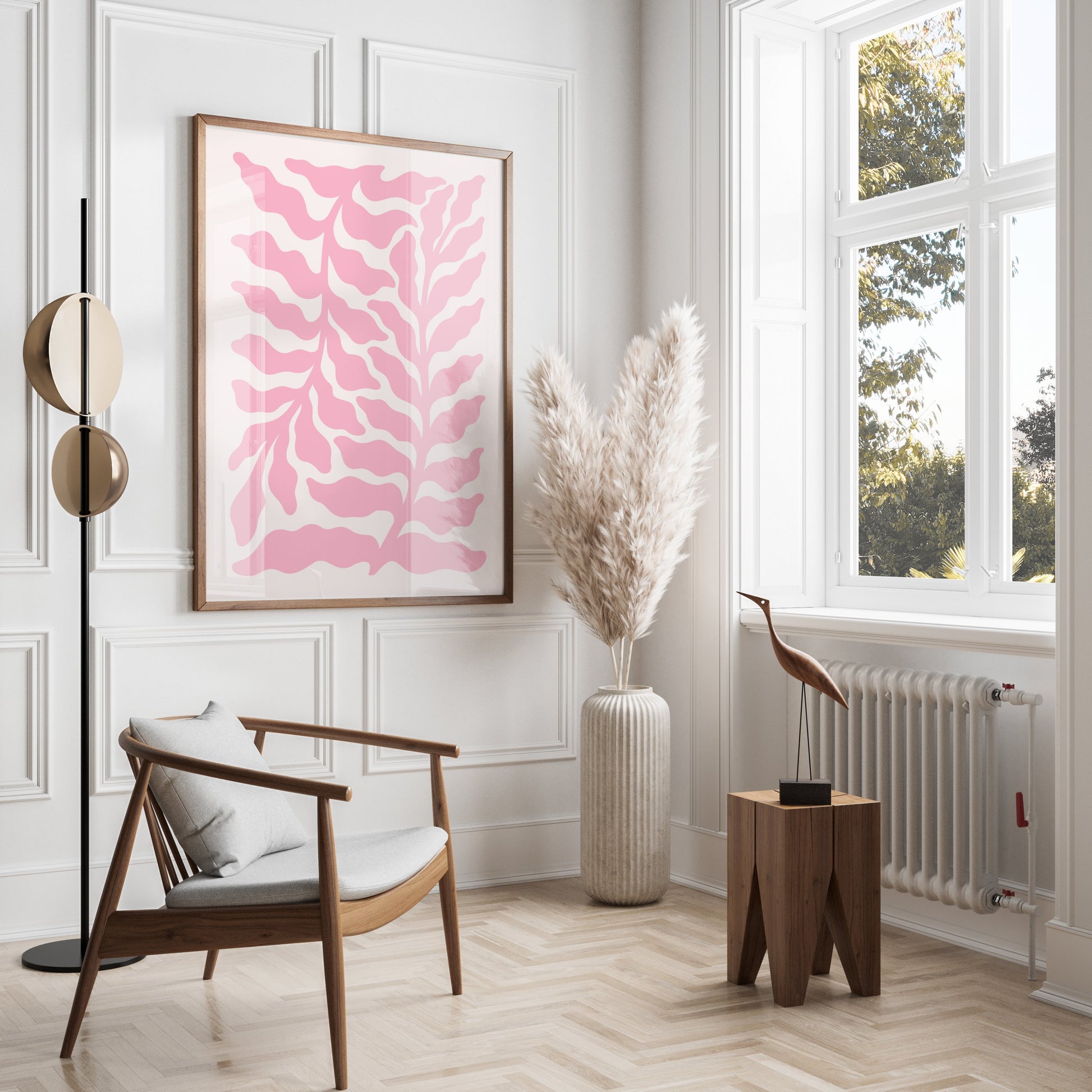 Premium Poster of Pink Abstract Nature Themed Wall Art for Room Decor Posters