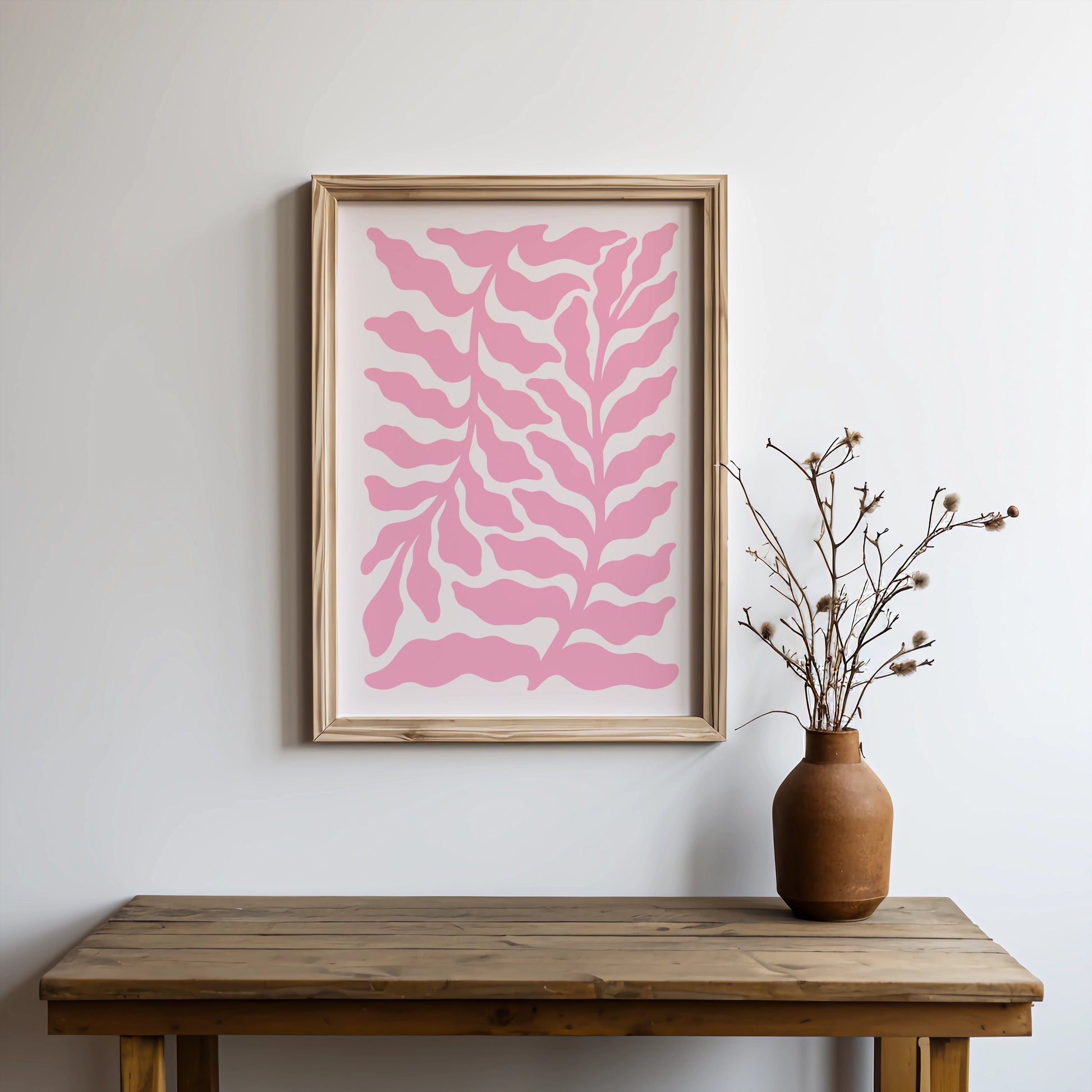 Premium Poster of Pink Abstract Nature Themed Wall Art for Room Decor Posters