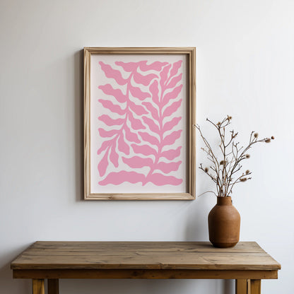Premium Poster of Pink Abstract Nature Themed Wall Art for Room Decor Posters