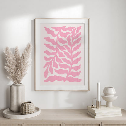 Premium Poster of Pink Abstract Nature Themed Wall Art for Room Decor Posters