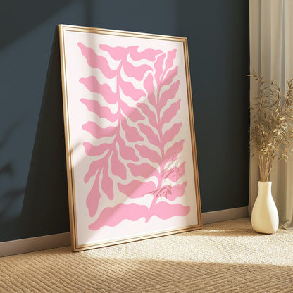 Premium Poster of Pink Abstract Nature Themed Wall Art for Room Decor Posters