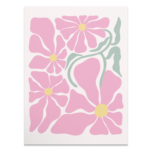 Premium Poster of Pink Floral Pattern Art Print Wall Decor Posters