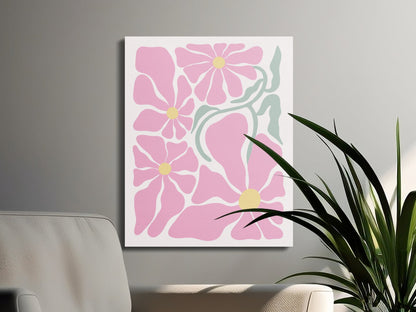 Premium Poster of Pink Petals Floral Wall Art Beautiful Canvas Wraps