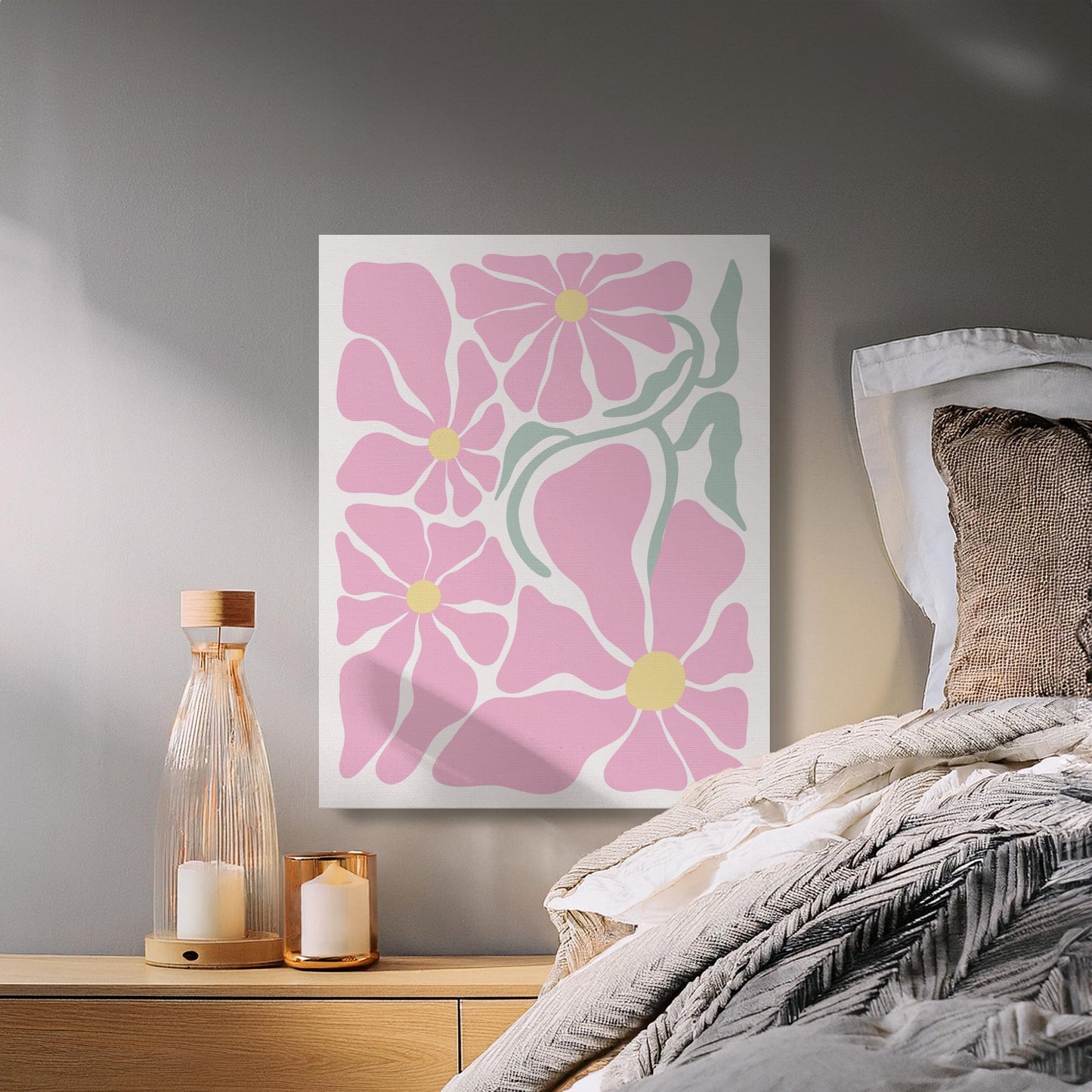 Premium Poster of Pink Petals Floral Wall Art Beautiful Canvas Wraps