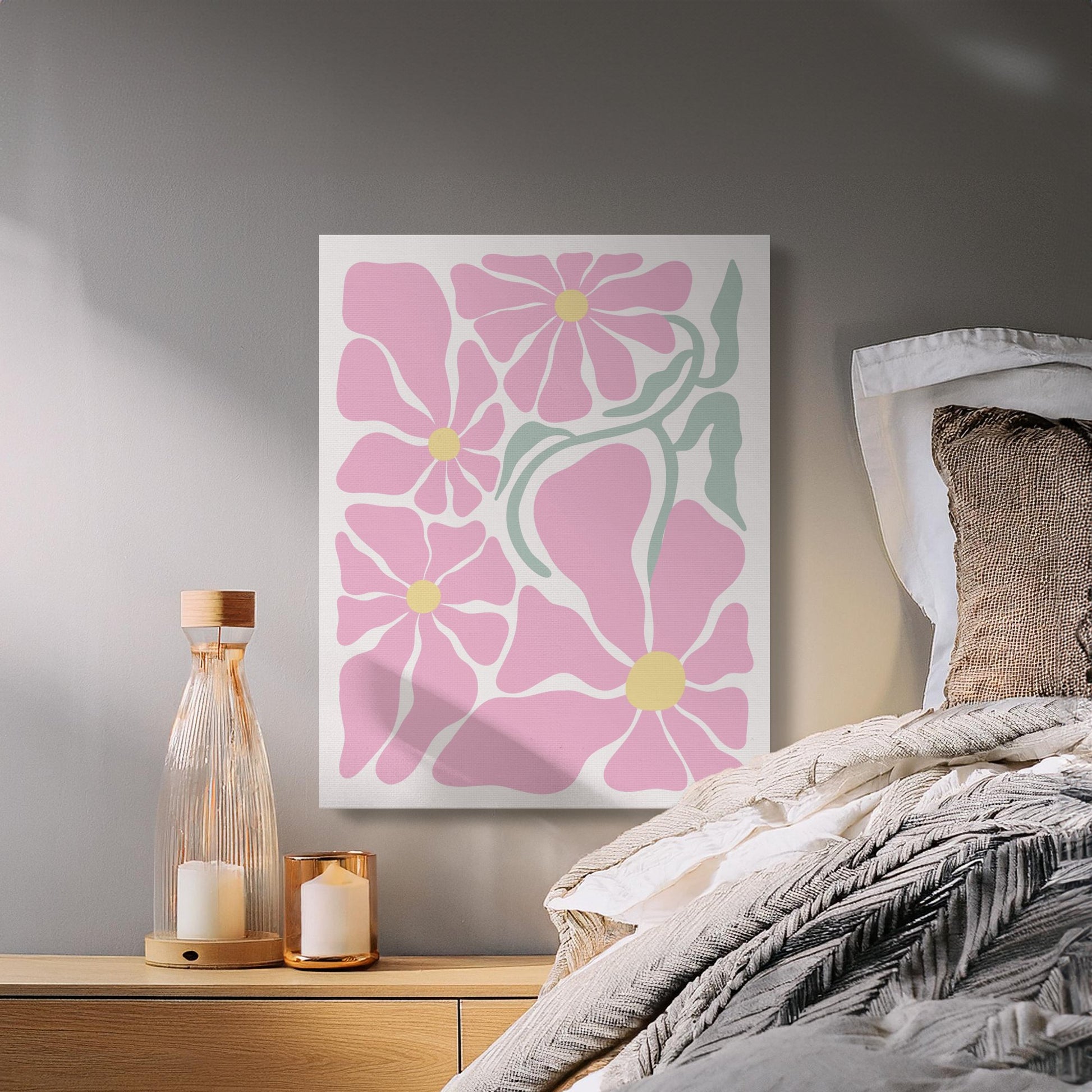 Premium Poster of Pink Petals Floral Wall Art Beautiful Canvas Wraps