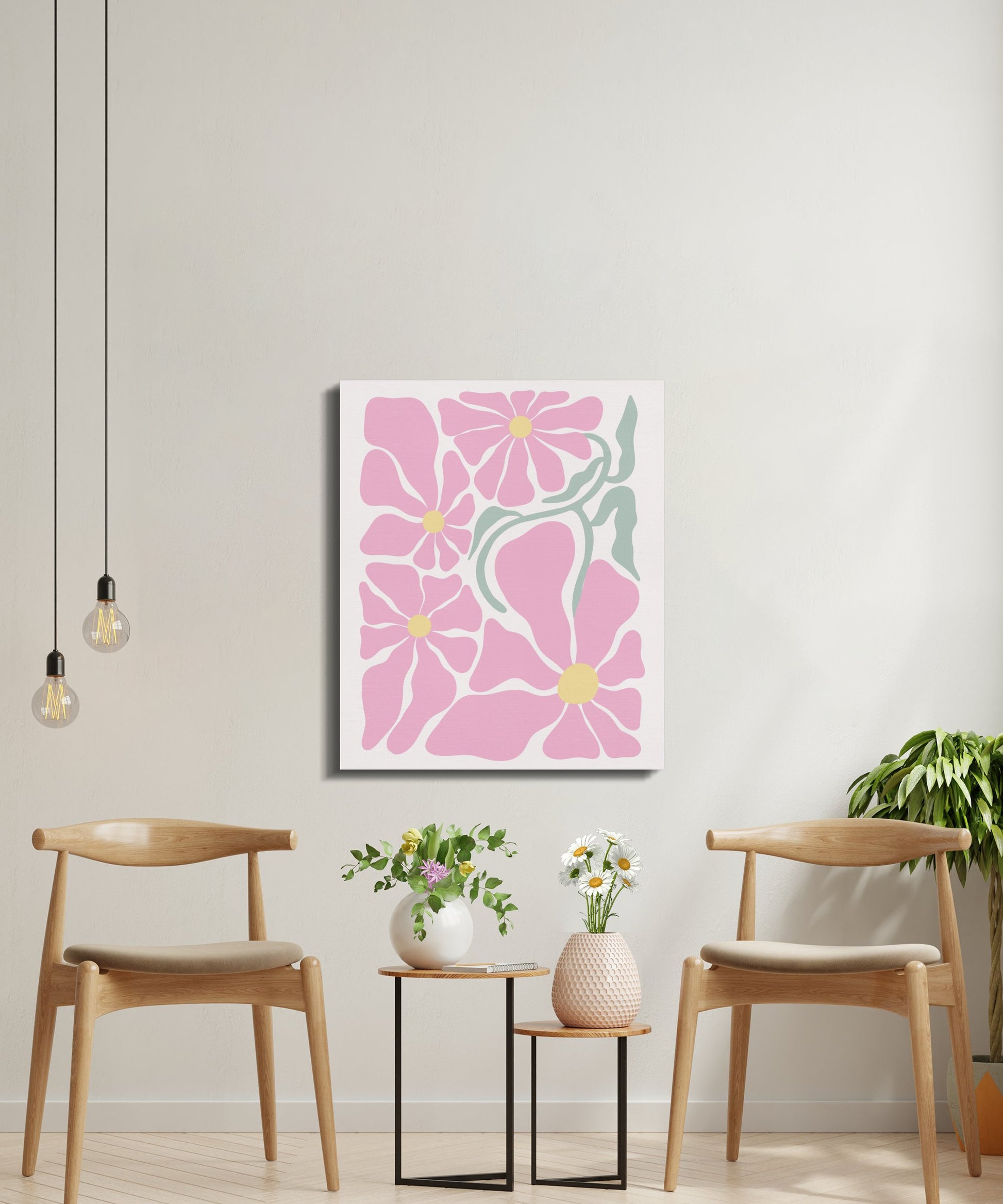 Premium Poster of Pink Petals Floral Wall Art Beautiful Canvas Wraps