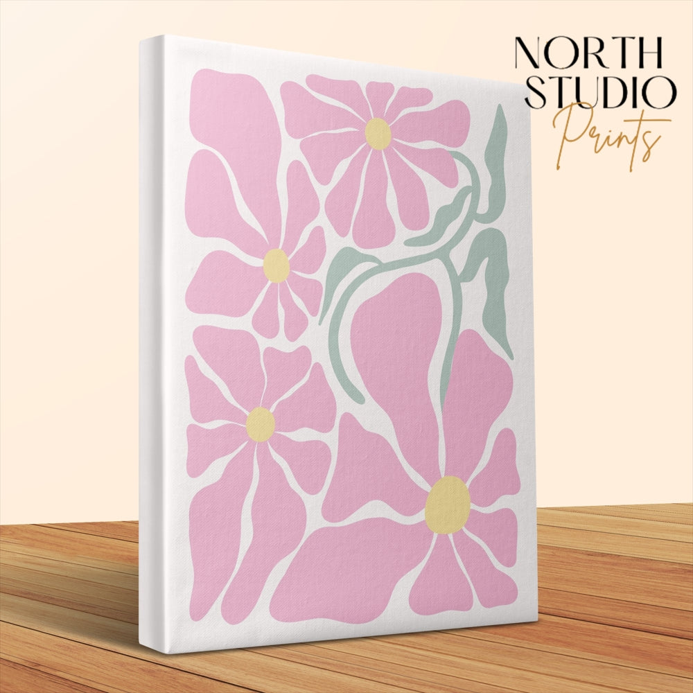 Premium Poster of Pink Petals Floral Wall Art Beautiful Canvas Wraps