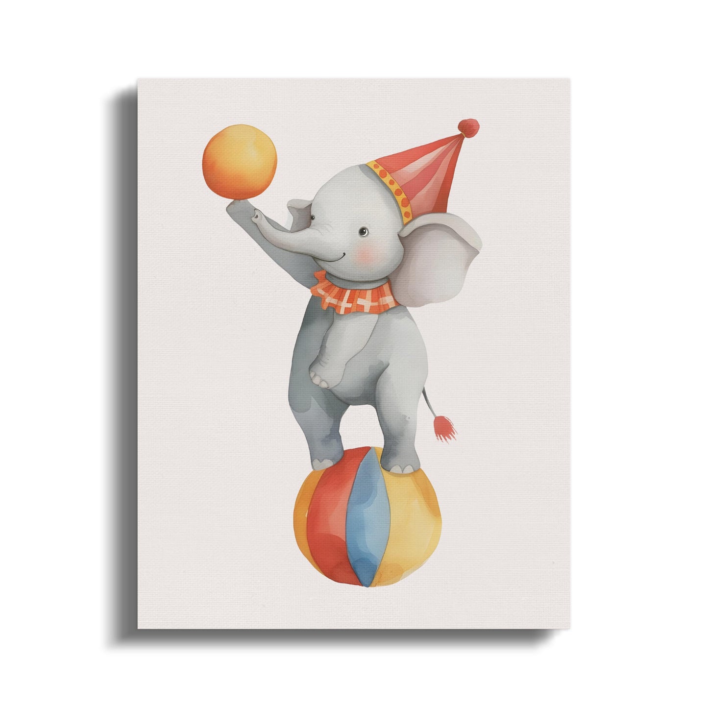 Premium Poster of Playful Circus Elephant Nursery Canvas Wraps