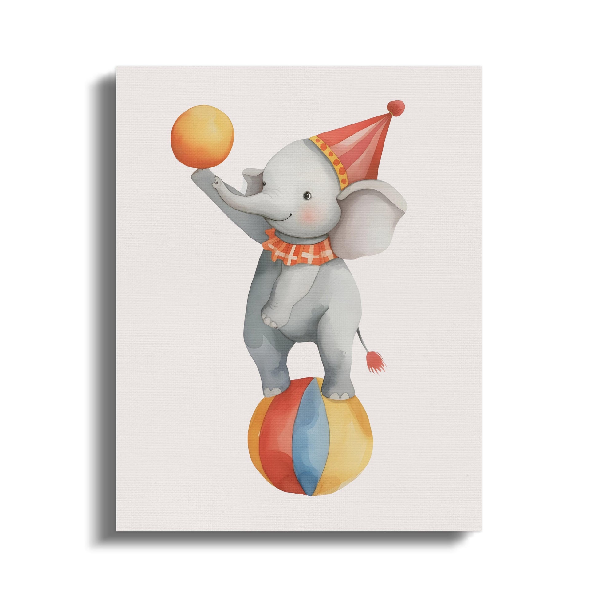 Premium Poster of Playful Circus Elephant Nursery Canvas Wraps