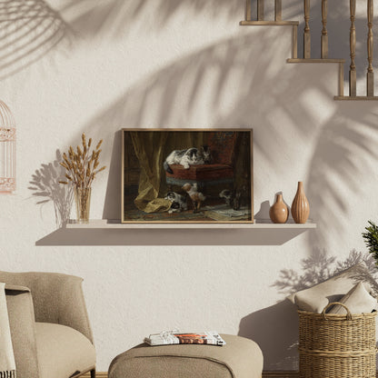 Premium Poster of Playful Kittens in Classic Interior Design Posters