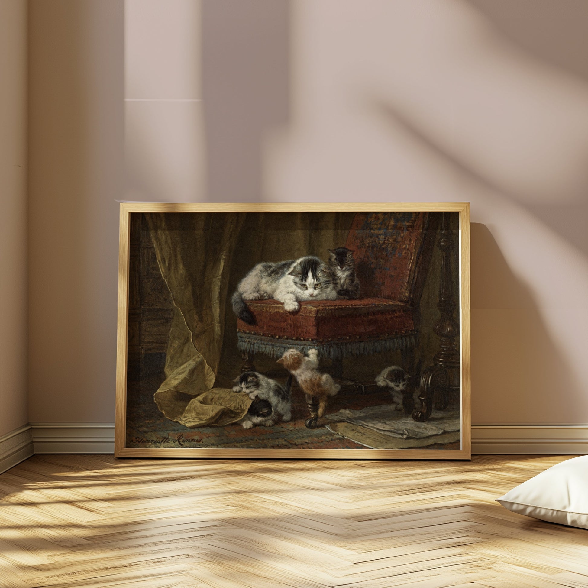 Premium Poster of Playful Kittens in Classic Interior Design Posters