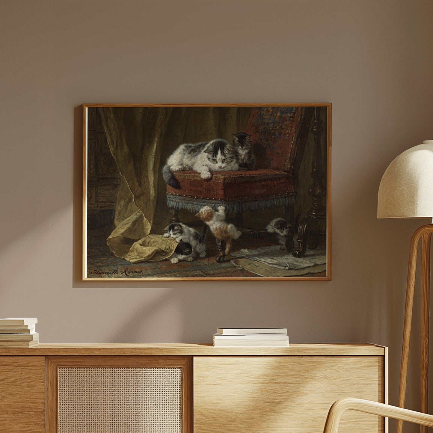 Premium Poster of Playful Kittens in Classic Interior Design Posters
