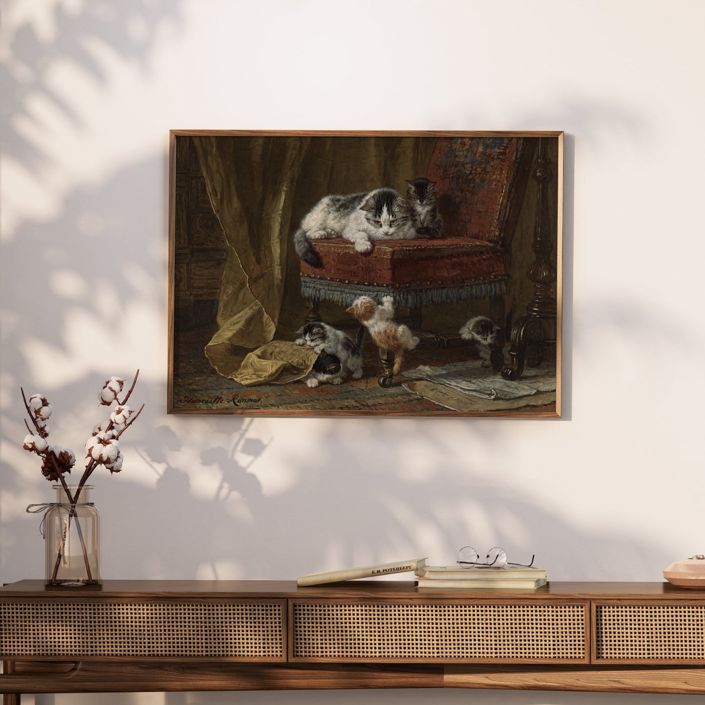 Premium Poster of Playful Kittens in Classic Interior Design Posters