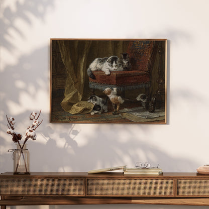 Premium Poster of Playful Kittens in Classic Interior Design Posters