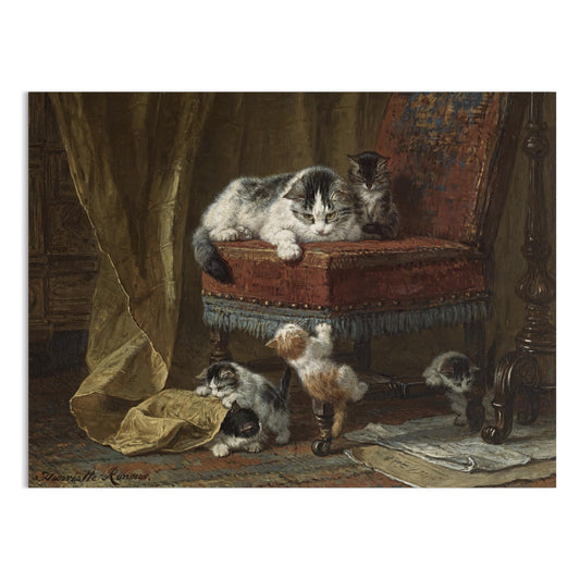 Premium Poster of Playful Kittens in Classic Interior Design Posters