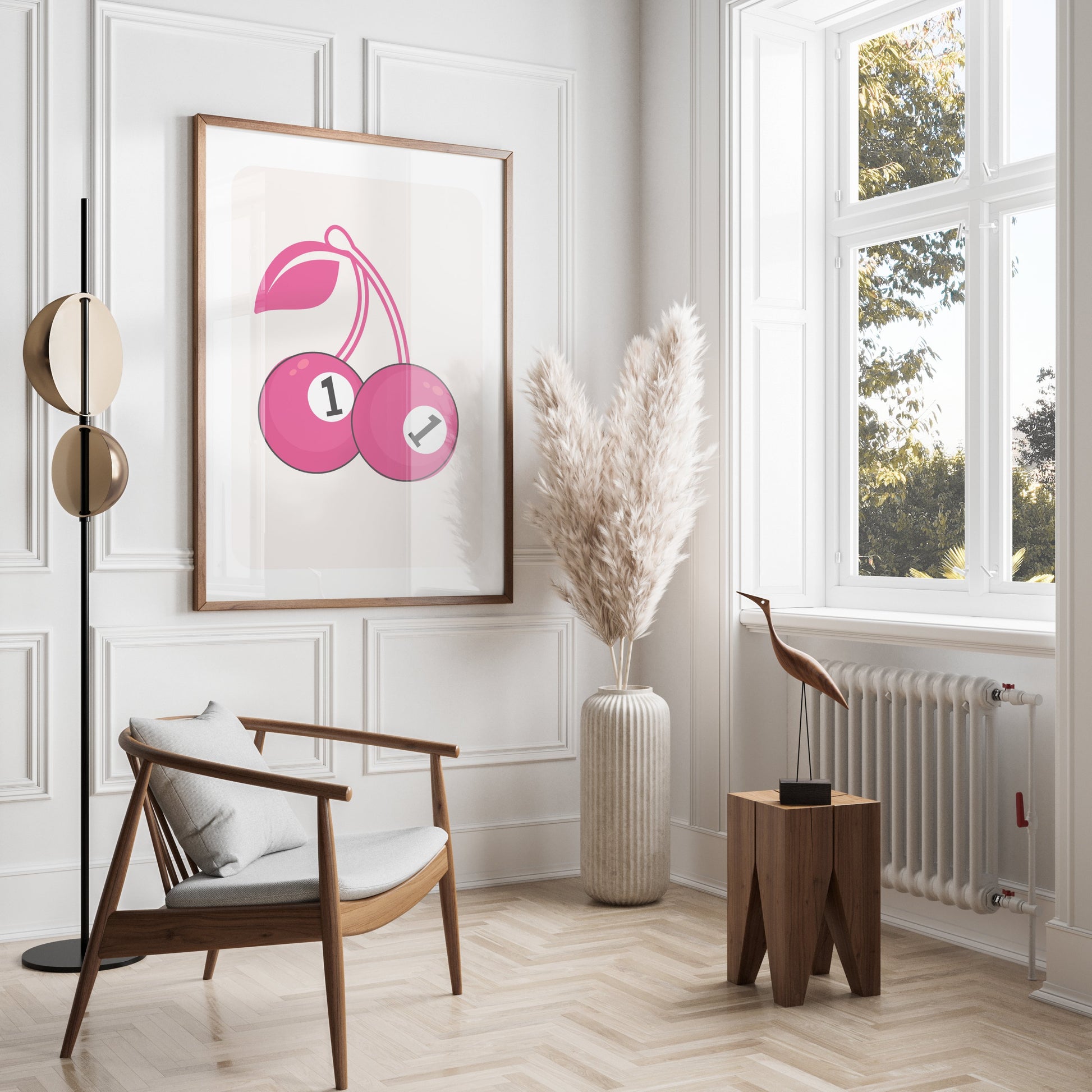 Premium Poster of Playful Pair of Pink Cherries Number One Posters