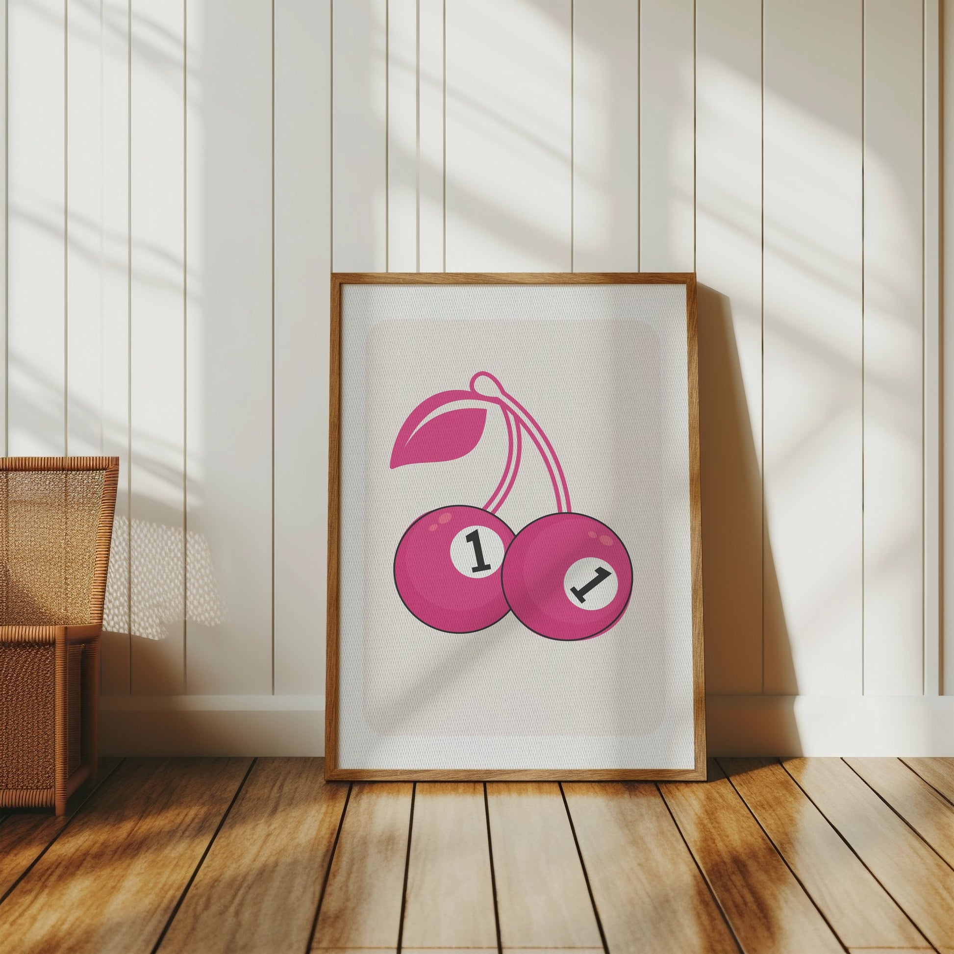 Premium Poster of Playful Pair of Pink Cherries Number One Posters