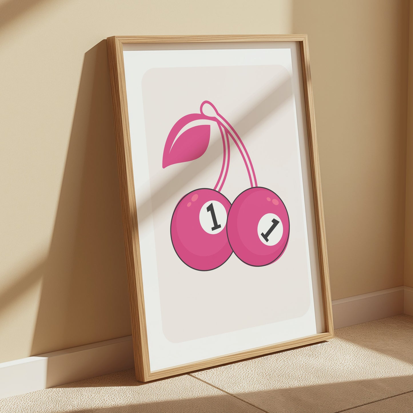 Premium Poster of Playful Pair of Pink Cherries Number One Posters