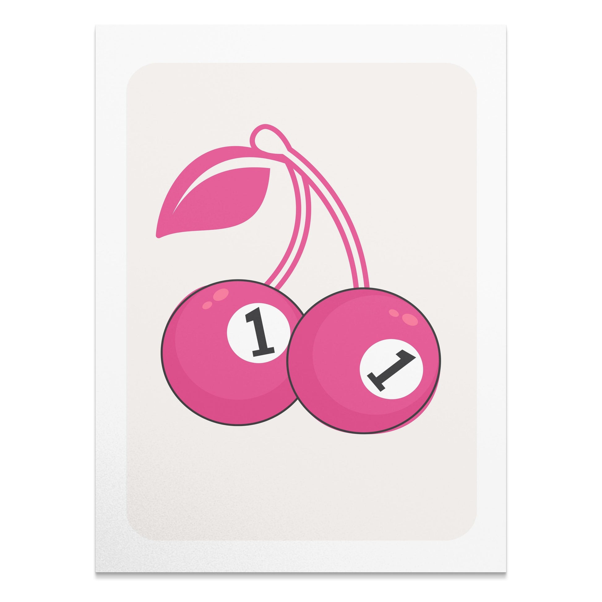 Premium Poster of Playful Pair of Pink Cherries Number One Posters