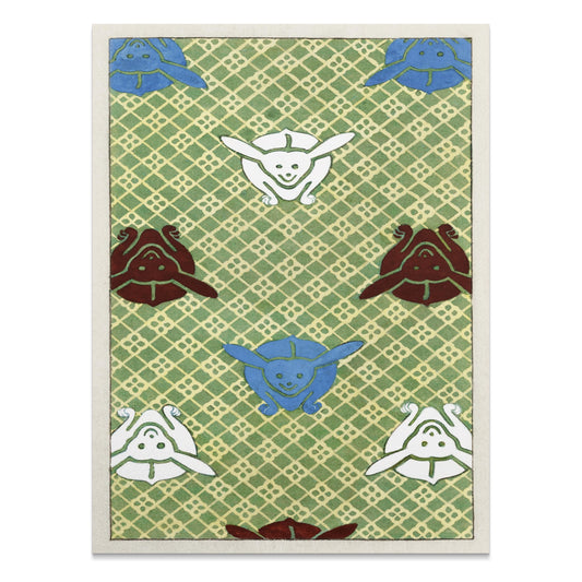 Premium Poster of Playful Pattern of Whimsical Faces Design Posters