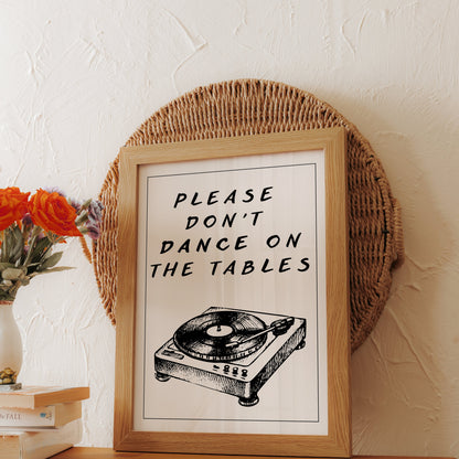 Premium Poster of Please Don't Dance on the Tables Vinyl Record Posters