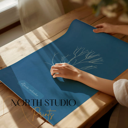 Premium Poster of Polysiphonia Cyanotype Printed Wall Art Botanical Posters