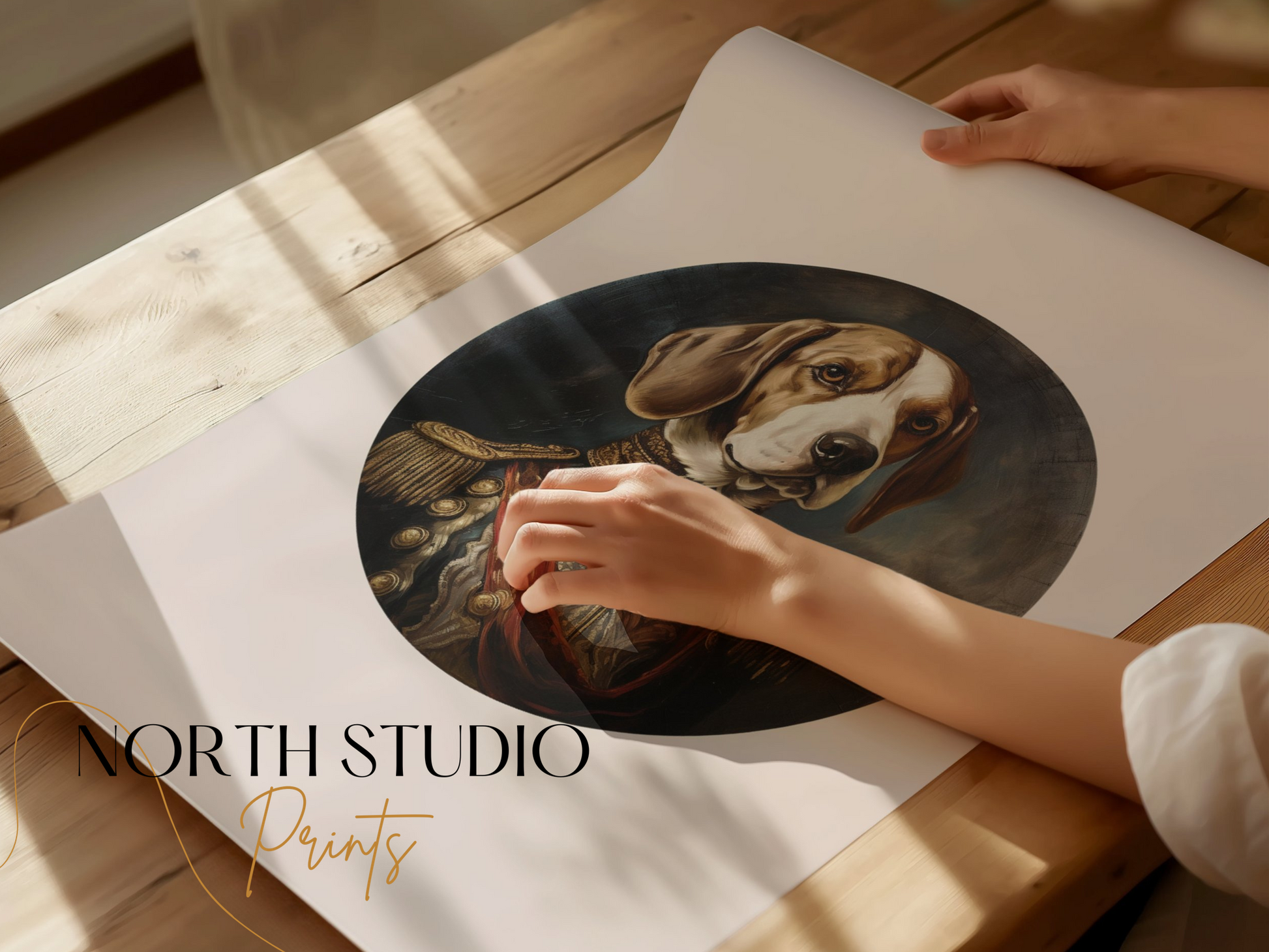 Premium Poster of Portrait Dog in Military Uniform Wall Art Posters