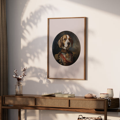 Premium Poster of Portrait Dog in Military Uniform Wall Art Posters