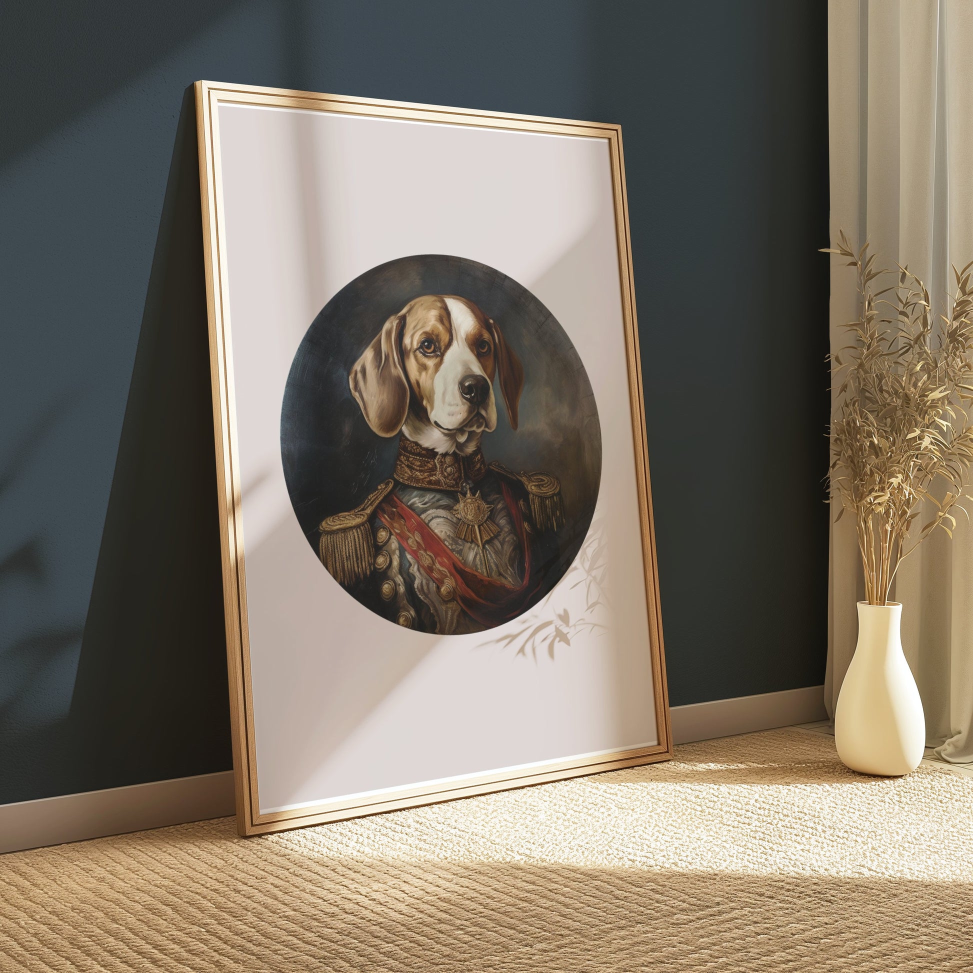 Premium Poster of Portrait Dog in Military Uniform Wall Art Posters