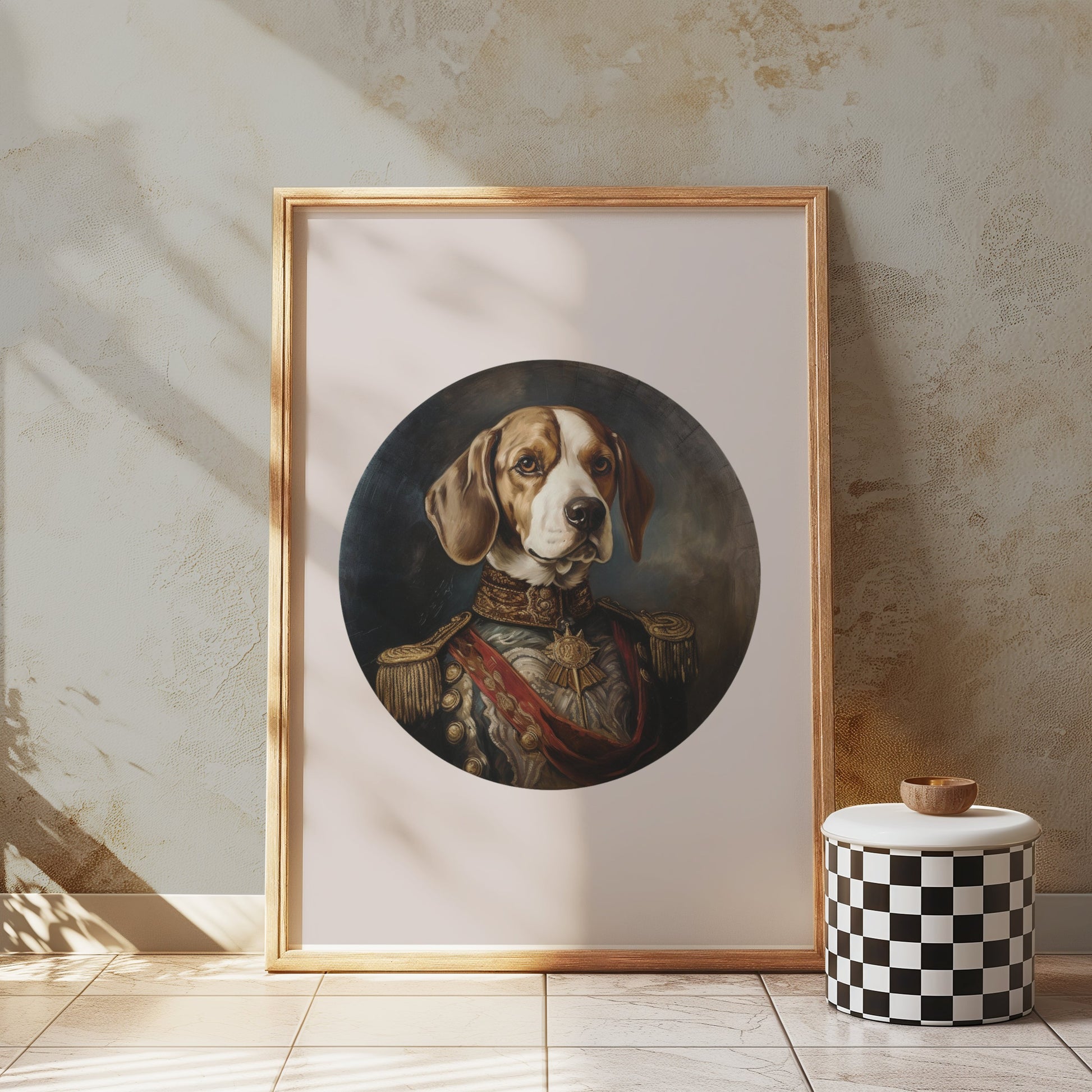 Premium Poster of Portrait Dog in Military Uniform Wall Art Posters