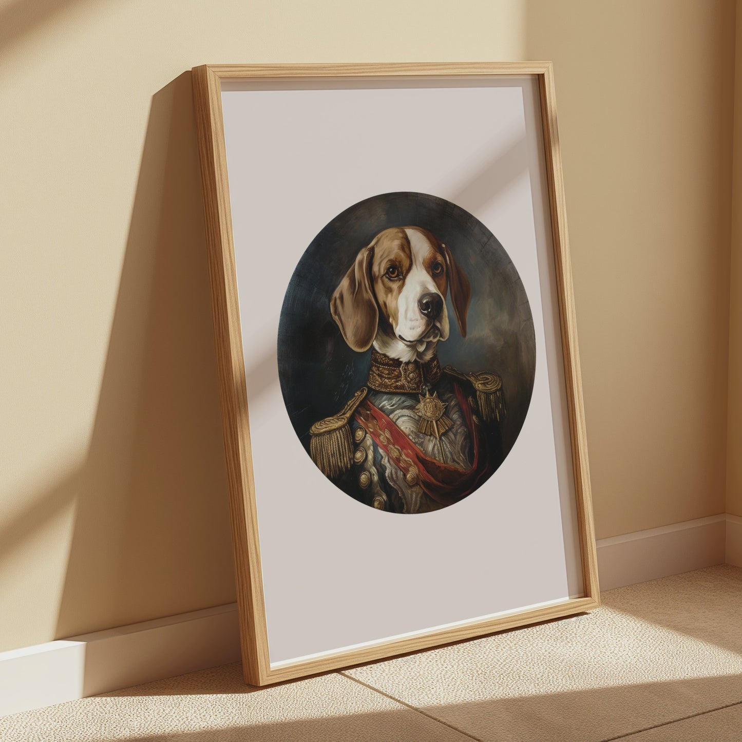 Premium Poster of Portrait Dog in Military Uniform Wall Art Posters