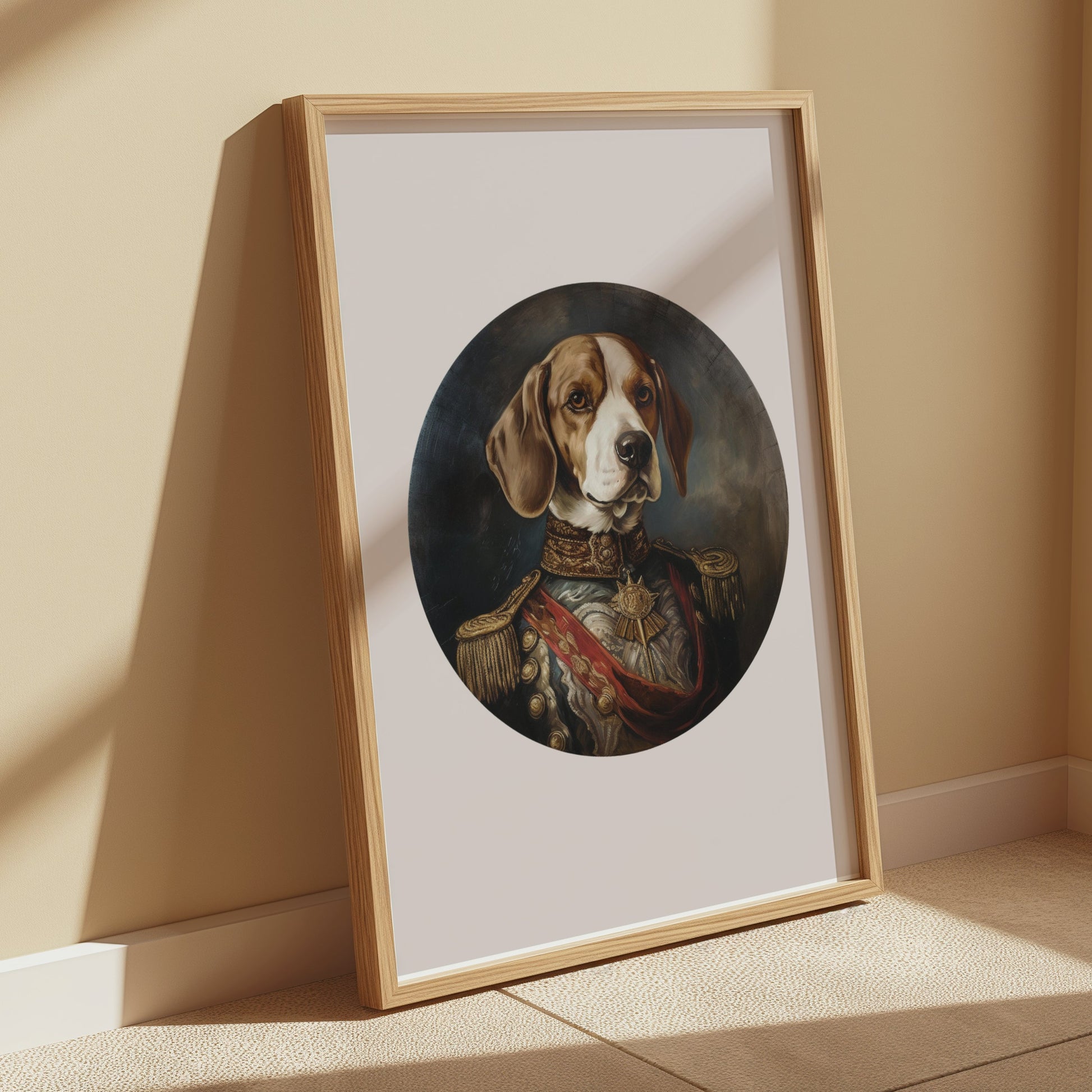 Premium Poster of Portrait Dog in Military Uniform Wall Art Posters