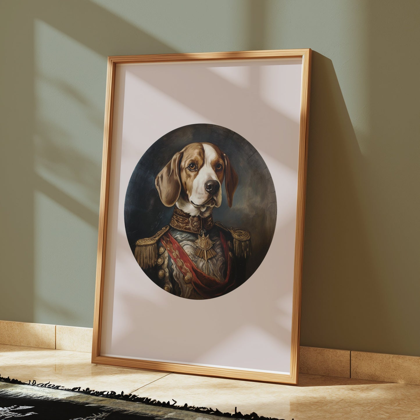 Premium Poster of Portrait Dog in Military Uniform Wall Art Posters