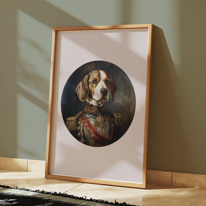 Premium Poster of Portrait Dog in Military Uniform Wall Art Posters