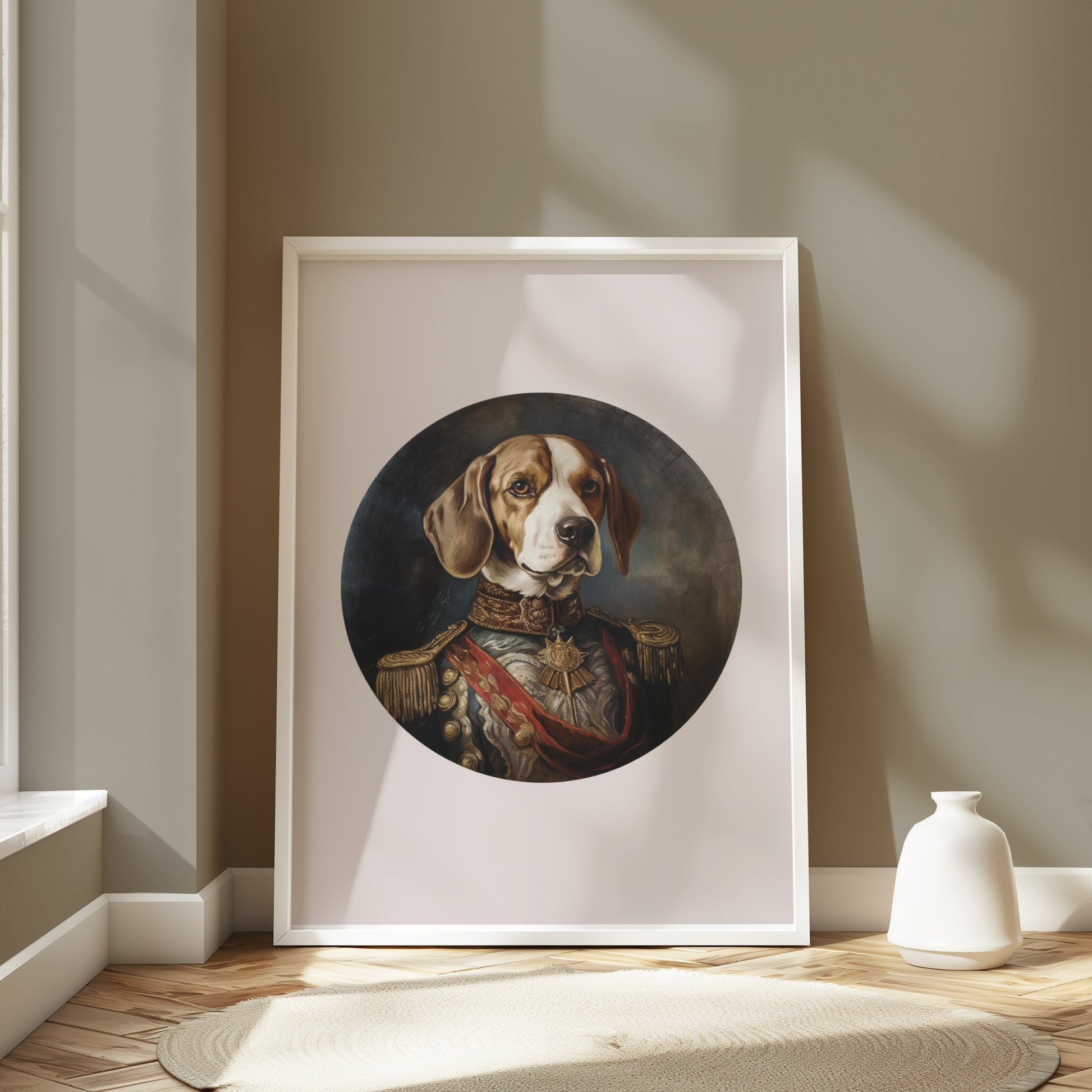 Premium Poster of Portrait Dog in Military Uniform Wall Art Posters