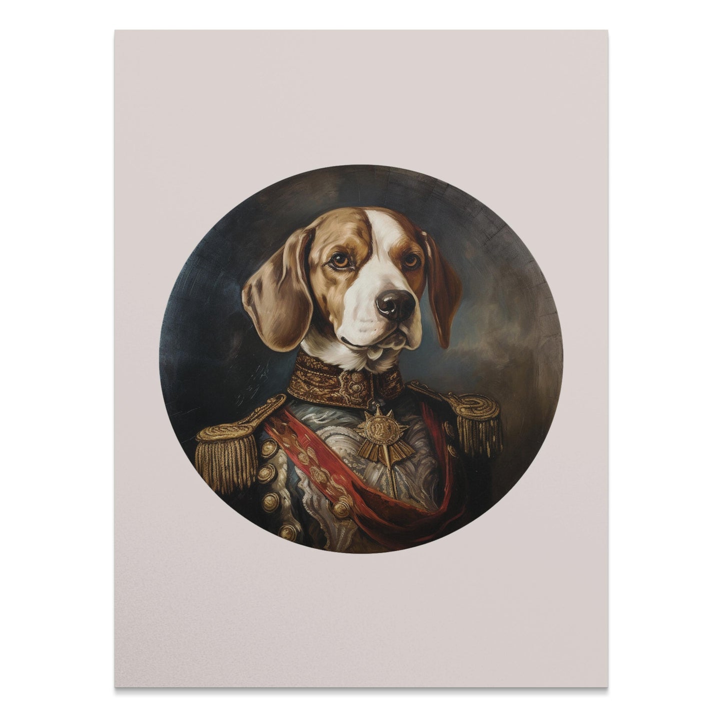 Premium Poster of Portrait Dog in Military Uniform Wall Art Posters
