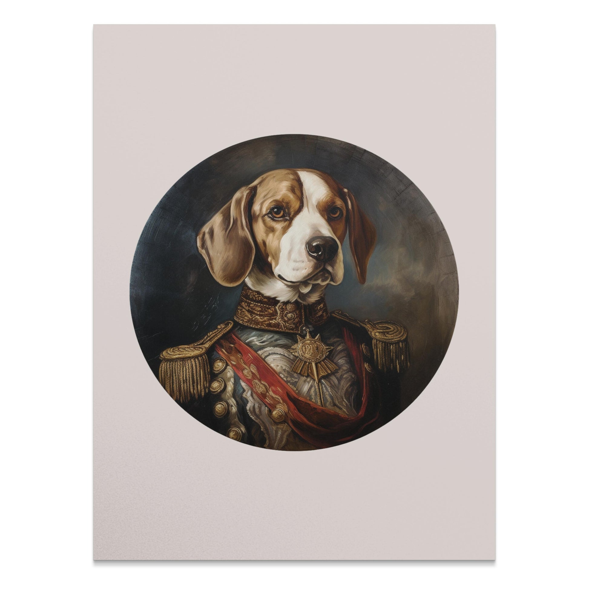 Premium Poster of Portrait Dog in Military Uniform Wall Art Posters