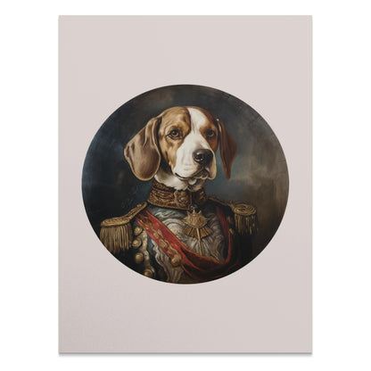Premium Poster of Portrait Dog in Military Uniform Wall Art Posters