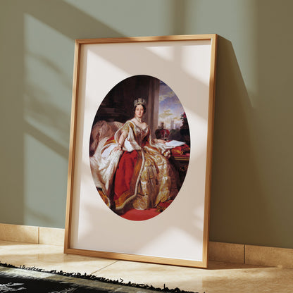 Premium Poster of Portrait of Royal Woman in Regal Attire with Crown Posters