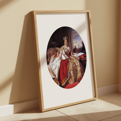 Premium Poster of Portrait of Royal Woman in Regal Attire with Crown Posters