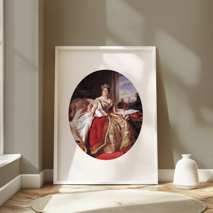Premium Poster of Portrait of Royal Woman in Regal Attire with Crown Posters