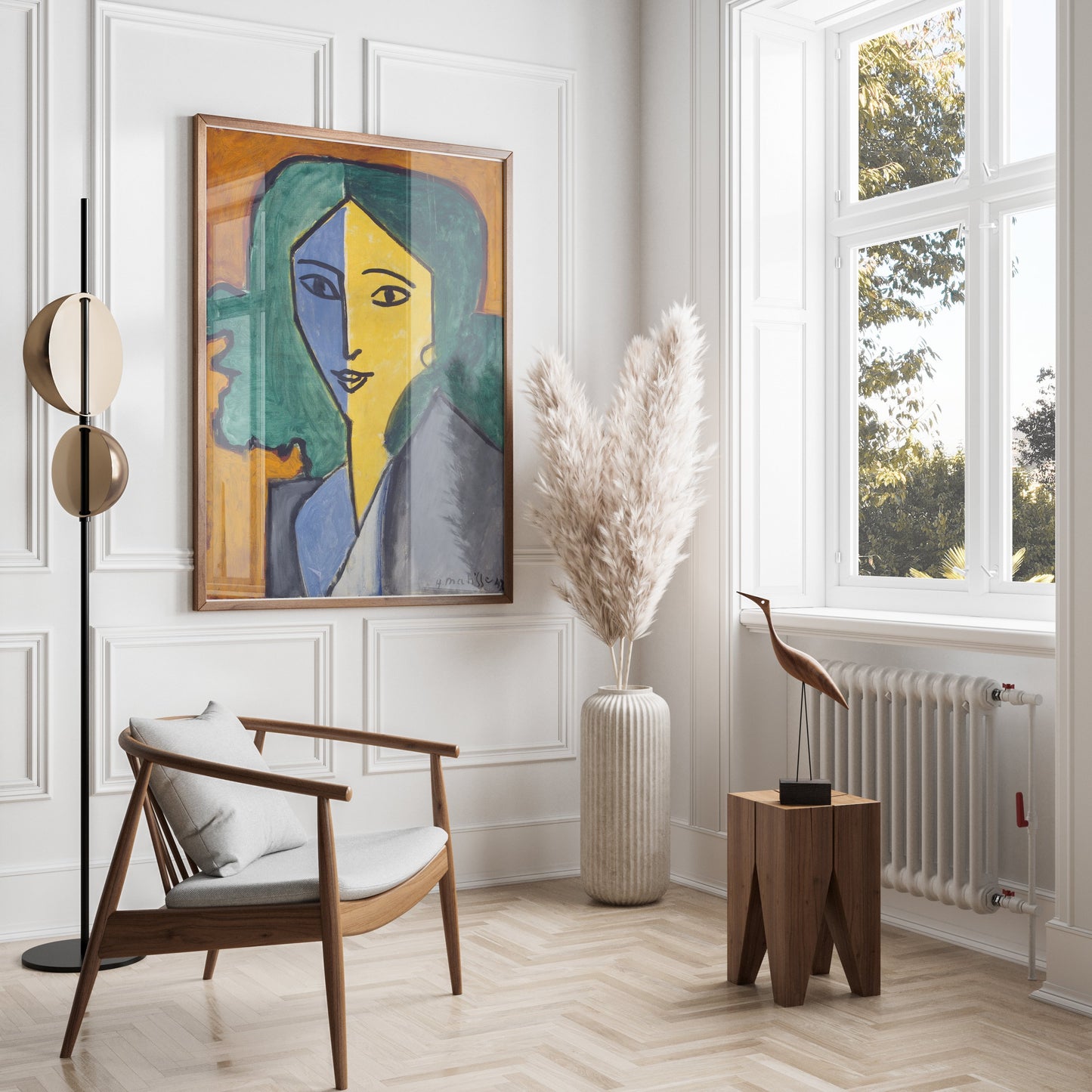 Premium Poster of Portrait of Woman with Green Hair Abstract Art Posters