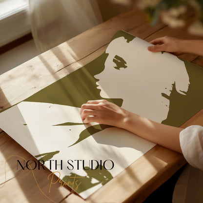Premium Poster of Profile of Mysterious Woman Art Print Posters