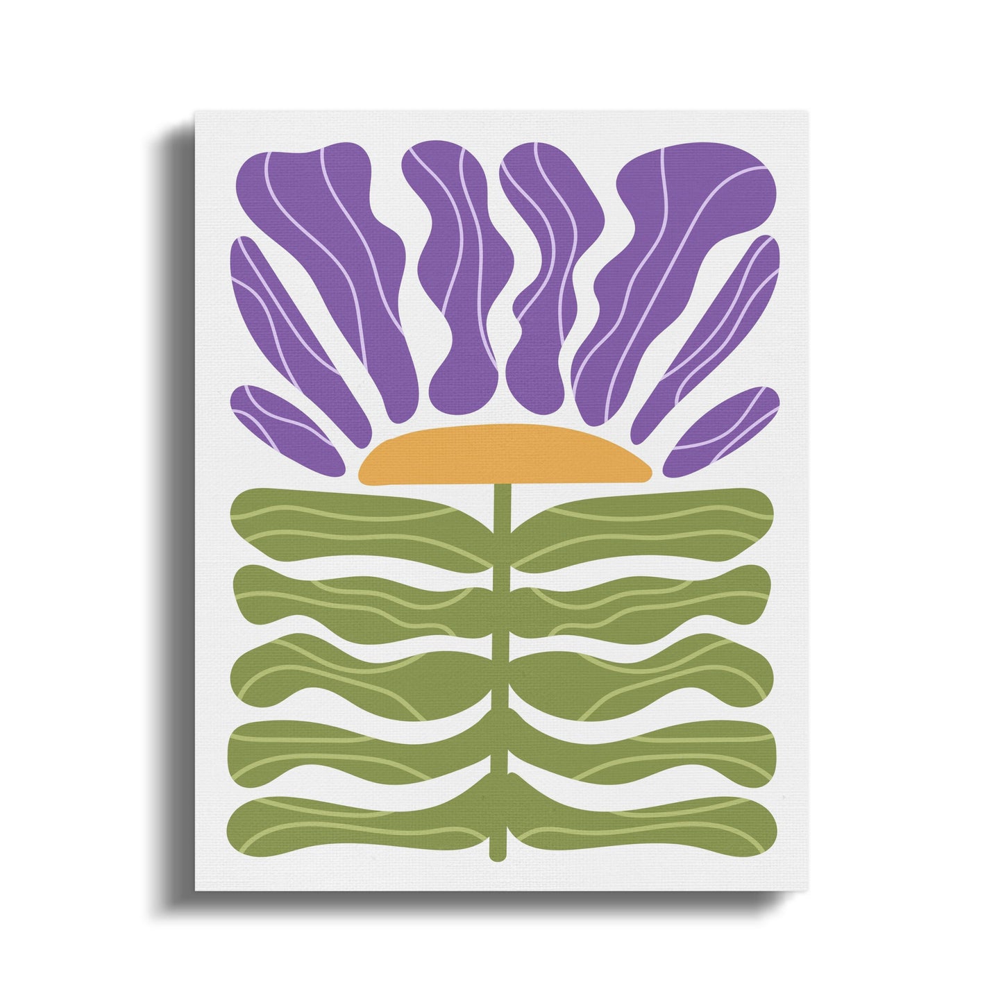 Premium Poster of Purple and Green Floral Wall Art Canvas Wraps