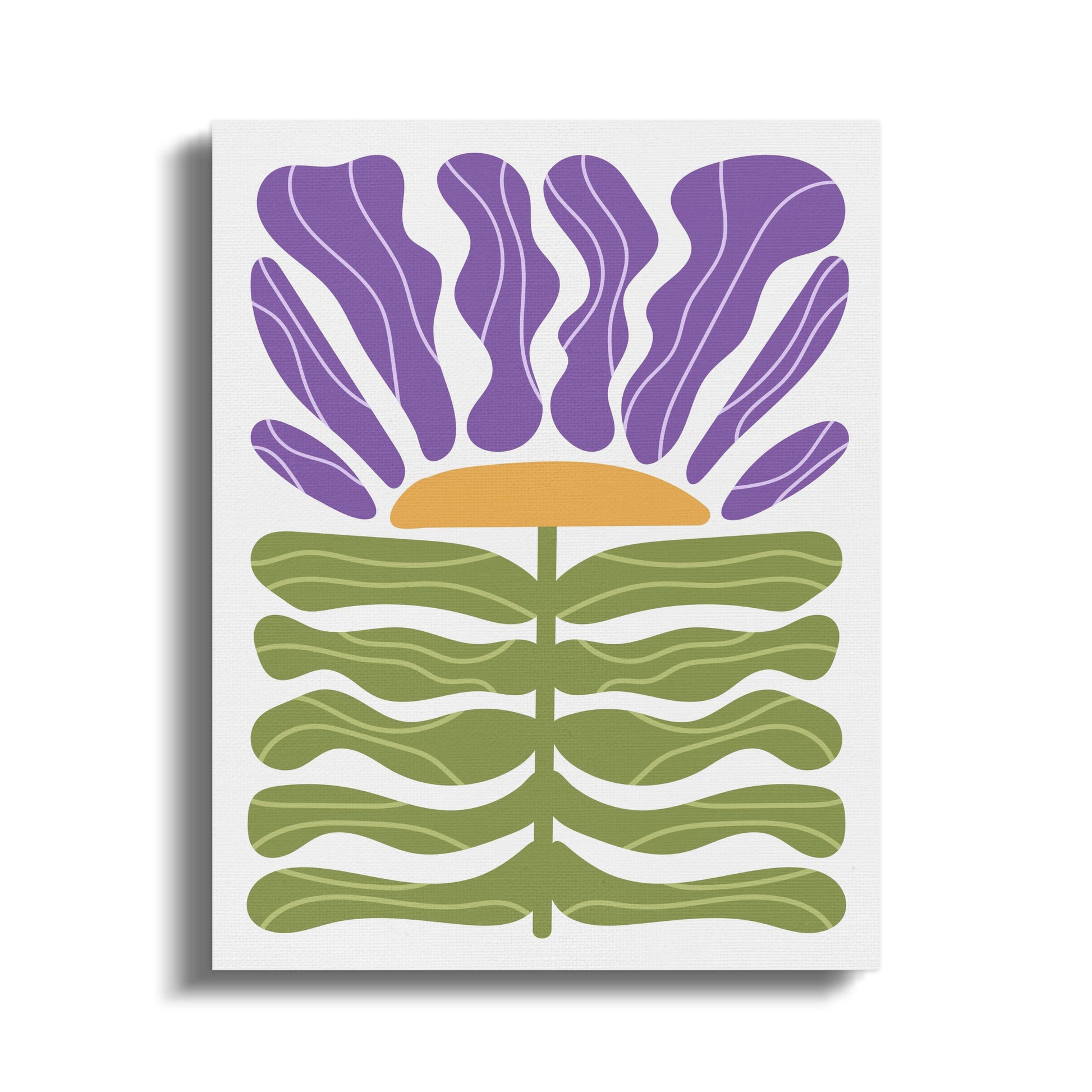 Premium Poster of Purple and Green Floral Wall Art Canvas Wraps