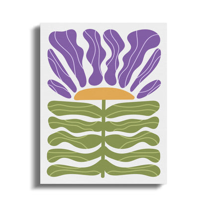Premium Poster of Purple and Green Floral Wall Art Canvas Wraps