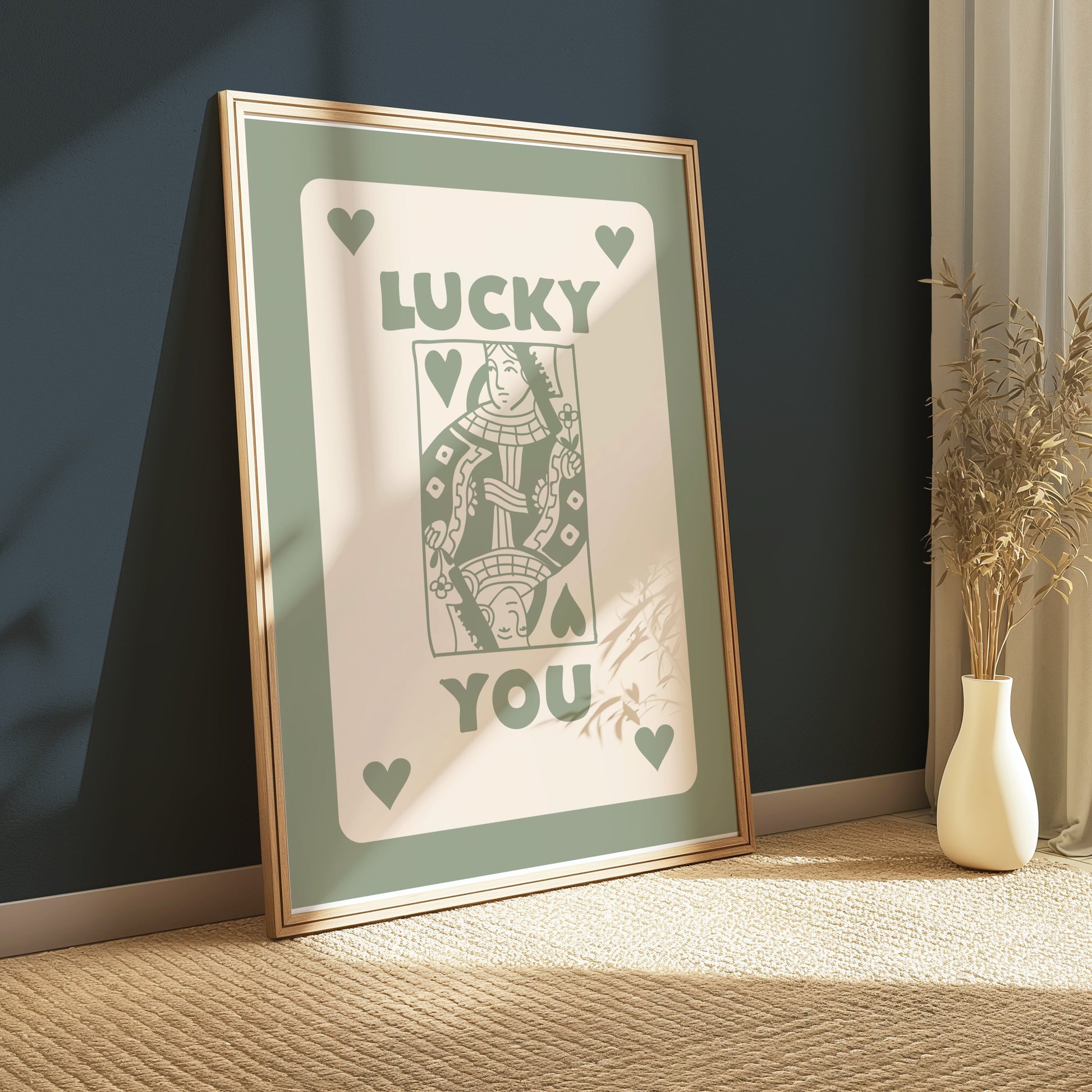 Premium Poster of Queen of Hearts Playing Card Lucky You Posters